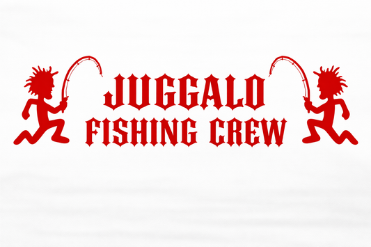Juggalo Fishing Crew Vinyl sticker 11 x 5 (Black)