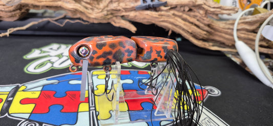 Jt Ribbit  Orange Holographic blue and purple shift bottom