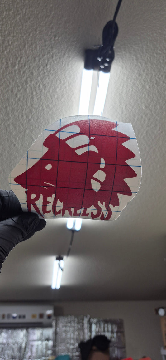 Reckless Rodents baits Rat headdress 5×4 (Red)