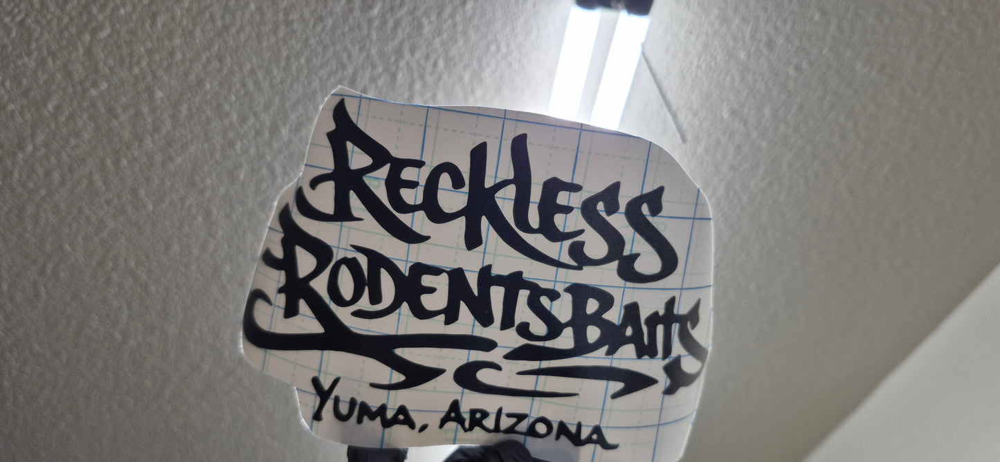 Reckless Rodents baits Graph Vinyl sticker 4x3(black)